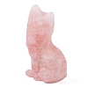 Natural Rose Quartz Carved Fox Figurines Statues for Home Office Desktop Feng Shui Ornament G-Q172-14A-1