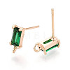 Brass Stud Earring Findings X-KK-T038-492A-2