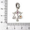 Brass Colorful Rhinestone European Dangle Charms KK-P324-07P-3
