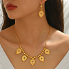 Bohemian Brass Micro Pave Cubic Zirconia Teardrop Charm Necklace & Earrings Sets for Women OD4014-3
