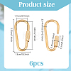 6Pcs Brass Screw Clasps KK-UN0004-76-4