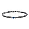 Glass Evil Eye 4MM Synthetic Non-magnetic Hematite Beaded Stretch Bracelets for Men VE1501-1-1