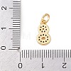 Brass Micro Pave Clear Cubic Zirconia Charms KK-G544-04G-08-3
