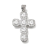 Brass Micro Pave Clear Cubic Zirconia Pendants CU-CBA9883-05A-P-1
