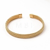304 Stainless Steel Mesh Chains Shape Open Cuff Bangle for Women BJEW-C033-01G-2