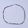 Natural Tourmaline Beaded Necklaces NJEW-K114-A-A15-1