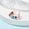 Chakra Theme Natural & Synthetic Mixed Gemstone Cuff Earrings EJEW-JE05698-02-2