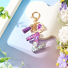 Alloy Resin Heart Keychains KEYC-TADJ0002-01G-Z-5