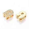 Brass Micro Pave Clear Cubic Zirconia Beads KK-T071-17G-R-2