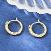 Brass Micro Pave Cubic Zirconia Hoop Earrings KK-CBAD104-04G-B-2