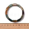 Natural Indian Agate Bead Stretch Bracelets for Women Men BJEW-C097-02A-10-3