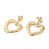 Textured Heart Ion Plating(IP) 304 Stainless Steel Stud Earrings for Women EJEW-L287-022G-1