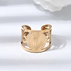 304 Stainless Steel Open Cuff Rings for Women RJEW-A099-01G-1