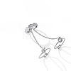 304 Stainless Steel & Crystal Rhinestone Chain Connected Multi Cuff Open Rings WG63793-02-3