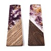 Opaque Resin & Walnut Wood Pendants RESI-T058-04E-2