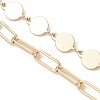 Brass Disc Link Chain and Paperclip Chain Bracelet Making AJEW-JB01568-3