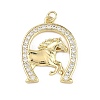 Brass Micro Pave Clear Cubic Zirconia Pendants KK-B177-05C-G-1