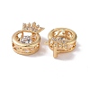 Brass Micro Pave Clear Cubic Zirconia Charms KK-G420-01G-3