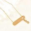 304 Stainless Steel Long Oval with Infinity Pendant Necklaces NJEW-H093-09G-2