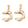 304 Stainless Steel Rhinestone Pendants STAS-P438-01G-02-1