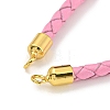 Leather Braided Cord Link Bracelets MAK-K022-01G-13-2