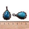 Natural Banded Agate Teardrop Pendants G-K363-01R-10-3