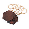 Walnut Wood Pendant Keychains KEYC-TAC0034-06C-3
