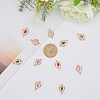 20Pcs 5 Colors Brass Micro Pave Clear Cubic Zirconia Connector Charms KK-DC0002-82-4