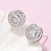 Brass Micro Pave Clear Cubic Zirconia Stud Earrings EJEW-Q015-10P-5