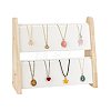 2-Layer Bamboo Slant Back Necklace Organizer Display Stands NDIS-WH0010-31-6