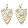 Brass Micro Pave Cubic Zirconia Pendants KK-R130-021G-NF-1