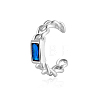 Anti-Tarnish Geometric Rectangle Fashionable Silver Clip-on Earrings with S925 Silver Chain Charm XA9754-8-1