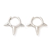 Rack Plating Brass Spike Hoop Earrings for Women EJEW-D059-19P-1