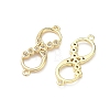 Brass Micro Pave Cubic Zirconia Heart Infinity Connector Charms KK-P350-12G-01-2