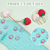  8Pcs 2 Colors Strawberry Silicone Beads Knitting Needle Protectors/Knitting Needle Stoppers DIY-NB0010-42-5