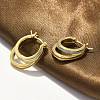 Two-layer Oval Brass Enamel Hoop Earrings EJEW-S252-03C-G-2