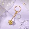 Glass Seed Bead Cube with Acrylic Star Keychain KEYC-MZ00027-03-2