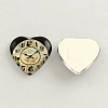 Clock Pattern Glass Flatback Heart Cabochons for DIY Projects X-GGLA-S021-23mm-39-2