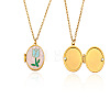 304 Stainless Steel Enamel Geometric Magnetic Photo Locket Pendant Necklaces for Women WG980C2-02-3