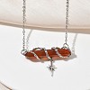 Natural & Synthetic Mixed Stone Faceted Pointed Bullet Wire Wrapped with Star Pendant Brass Cable Chain Necklaces NJEW-P351-01P-5