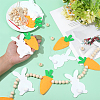 2Pcs Felt Rabbit Carrot & Wood Beads Hanging Banners DIY-WR0005-47-4
