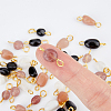 120Pcs 4 Styles Natural Mixed Gemstone Connector Charms FIND-DC0002-76-3