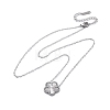 304 Stainless Steel Flower Pendant Cable Chain Necklaces for Women NJEW-U032-08P-4