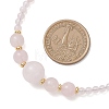 Natural Rose Quartz Round Graduated Beaded Necklaces NJEW-JN05654-01-3