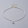 Glass Pearl Beads Pendants Necklaces NJEW-JN02564-2
