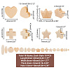 180Pcs 18 Styles Natural Wooden Beads WOOD-PH0002-38-2