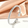 304 Stainless Steel Torque Bangles BJEW-G584-05-3