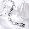 Tarnish Resistant 304 Stainless Steel Oval Link Chain Bracelets X-BJEW-Z011-12P-3