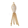 Eco-Friendly Rack Plating Brass Micro Pave Cubic Zirconia Pendants KK-F835-04G-1