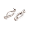 Rhodium Plated 925 Sterling Silver Key Clasps STER-F037-140P-3